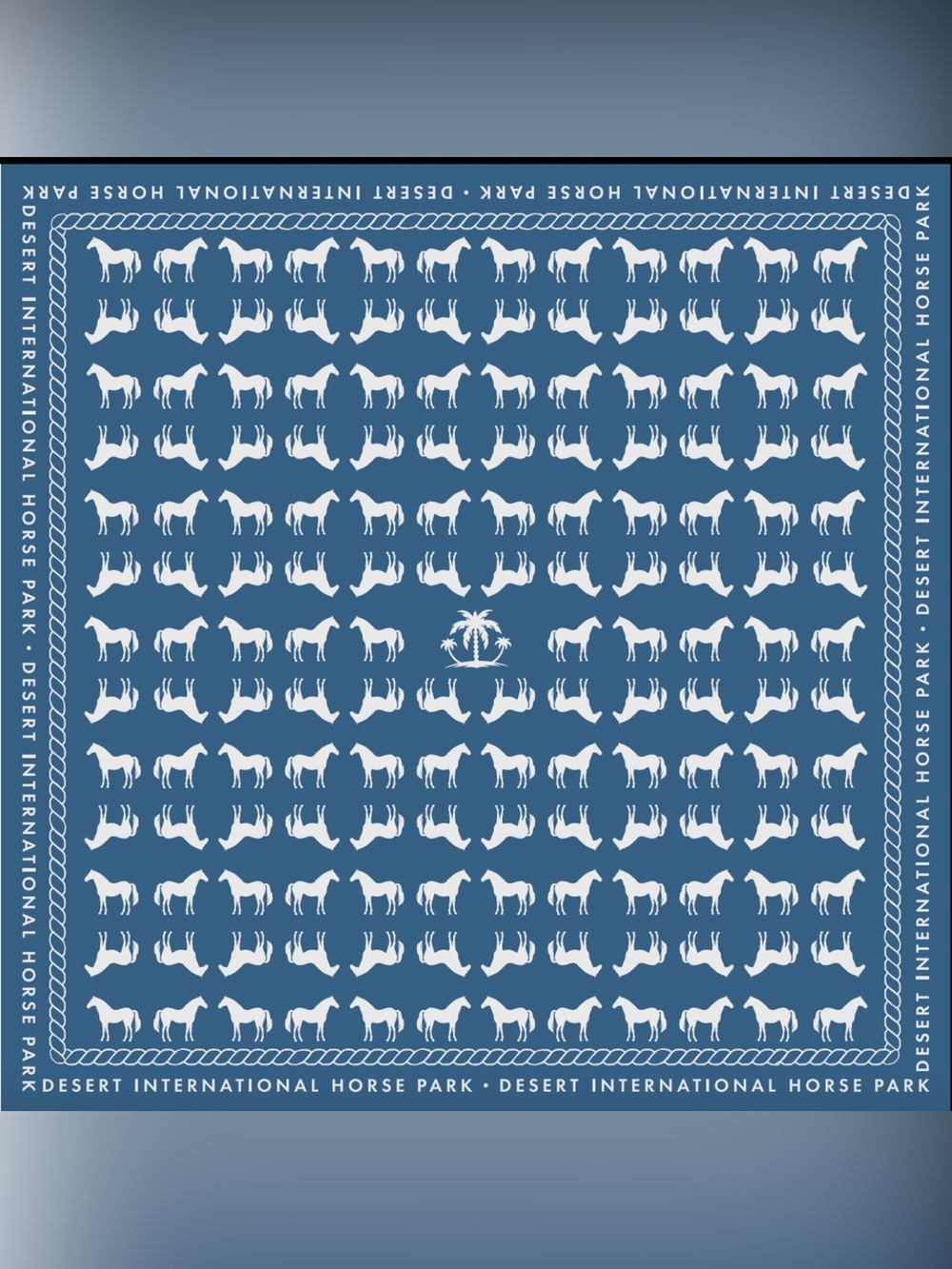 NWT Navy Blue Horse Print Bandana Scarf Desert International Horse Park DIHP